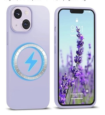 Icesword Silicone Case For iPhone 14 Compatible With MagSafe ( Purple Color)