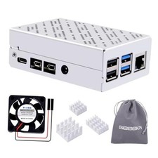 Case for Raspberry Pi 4, Aluminum Case with Cooling Fan and Heatsinks for