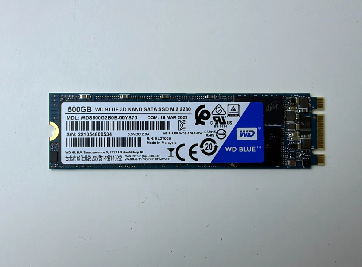 Western Digital 500GB WD Blue 3D NAND SATA SSD M.2 2280