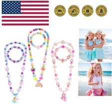 Toddler Jewelry Kids Necklace Choker and Bracelet 3 Pack 9pcs, Little Girls J...