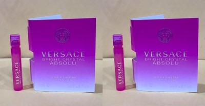 2 Vial Sample VERSACE BRIGHT CRYSTAL ABSOLU Women 0.03 oz Eau de Parfum Spray