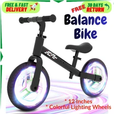 Kids Balance Bike Toddler Bicycle Training Adjustable Seat Christmas Xmas Gift