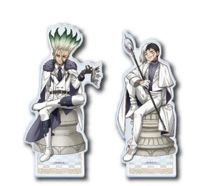 Dr.STONE Family Mart Acrylic Stand Figure Tin Badge Full Complete