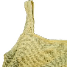 Swimsuit SZ M One Shoulder Womens Green Ribbed Bikini Top