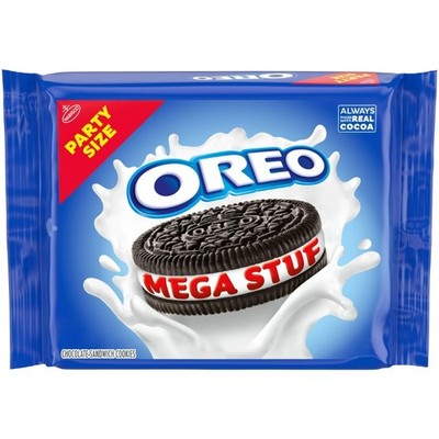 (3 pack) OREO Mega Stuf Chocolate Sandwich Cookies, Party Size, 1 lb 9.35 oz