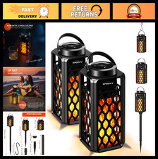 Outdoor Waterproof Bluetooth Speakers 10W Bass - Portable LED Flame Decor (2 Pac