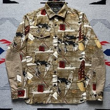 LL Bean x Todd Snyder Camo Chamois Flannel Shacket Shirt Size Medium