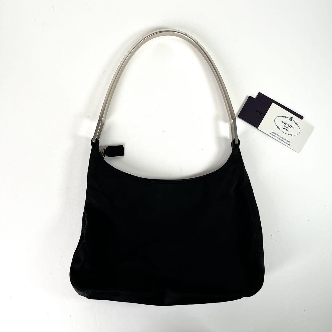 Prada FW1998 Metal Handle Shoulder Bag Japan Vintage