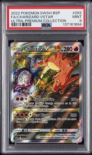 2022 POKEMON SWSH BLACK STAR PROMO #262 FULL ART/CHARIZARD VSTAR PSA 9