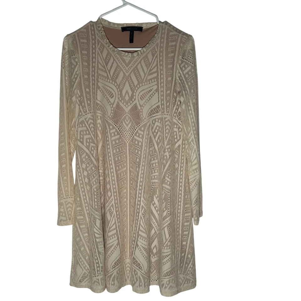 BCBGMaxAzria Lace Long Sleeve Maternity Dress Women's Size XS in Beige Ivory - Image 2 of 4