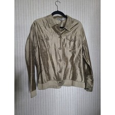 Chico's Metallic Bronze Lightweight Jacket Blazer Women's Size 2 12-14 