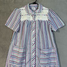 Vintage Its A Charm Mumu Housedress Gown Snap Front Womens M Grannycore Made USA