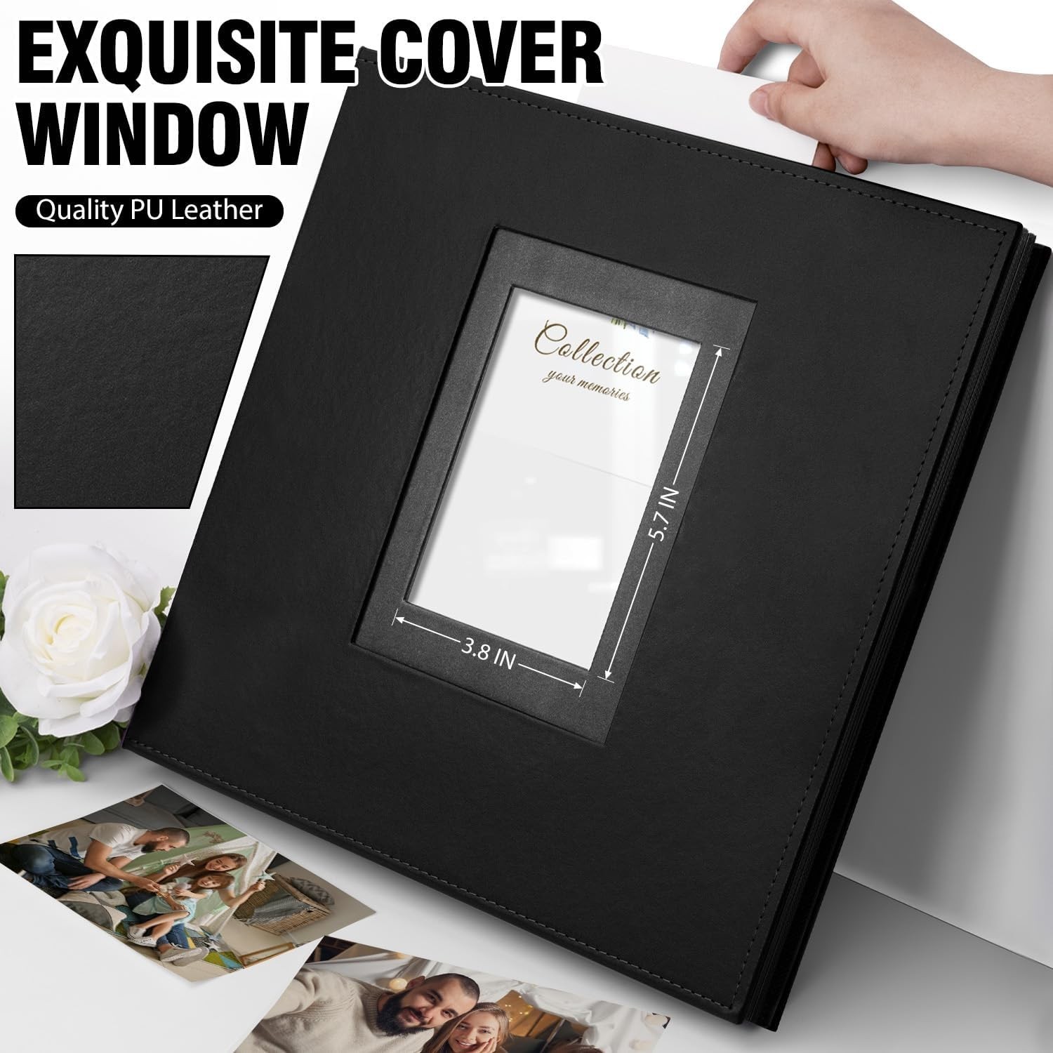Photo Album 4x6 600 Photos, Leather Cover Extra Large Capacity Holds 600 Horizon