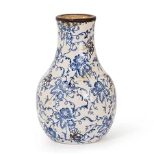 Sungmor Flower Vase Vintage Ice Crackled Glazed Porcelain Ceramic Vase for Table