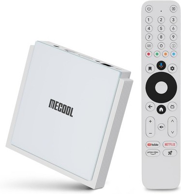 MECOOL KM2 Plus Deluxe Android 14.0 TV Box | 4K WiFi 6 Sprachassistent | Weiß