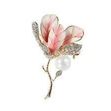  Couleur émaux broche de mode fleur de tulipe corsage alliage fleur broche avec