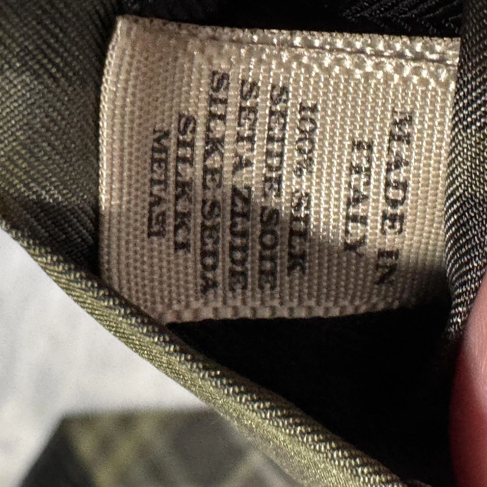 Corbata Burberry London Para Hombre Gris Verde Cuadros 100% Seda Hecha en Italia Nova Foto 3 de 4