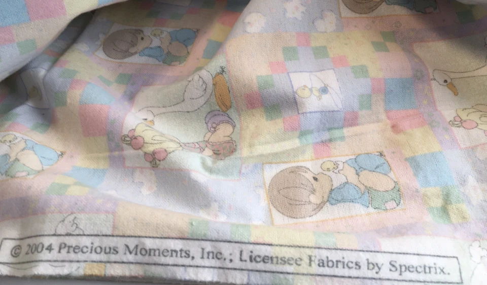 VTG 2004 PRECIOUS MOMENTS BOYS ~GIRLS 3+ YARDS Cotton FLANNEL FABRIC NOS - Image 3 of 3