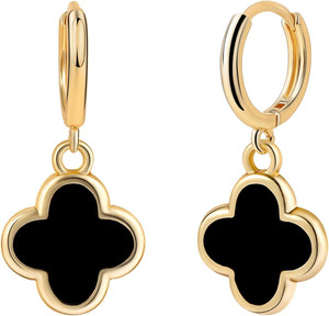 Authentic Clover Earrings for Women Four Leaf Drop Dangle Earring 14K Gold Plated Hypoalle