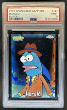 2025 Topps Chrome SpongeBob Sapphire Harold Black Refractor #/10 PSA 9
