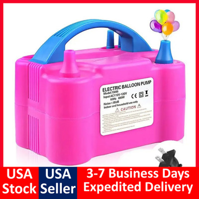 Electric Balloon Inflator Air Pump Massive Balloons Blower Portable Dual Nozzle