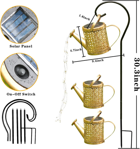 Solar Lights Outdoor Garden Decor,Hanging Watering Can Landscape Lights,Patio De - Picture 6 of 6