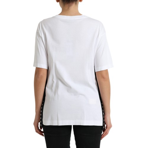DOLCE & GABBANA T-shirt White Slogan Print Lacing Detailed IT38/ US4/ S 1200usd - Picture 3 of 9