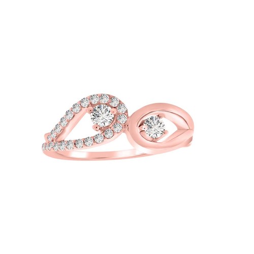 0.5 Carat Two-Stone Natural White Diamond Engagement Ring in 10K Gold - Picture 11 of 29