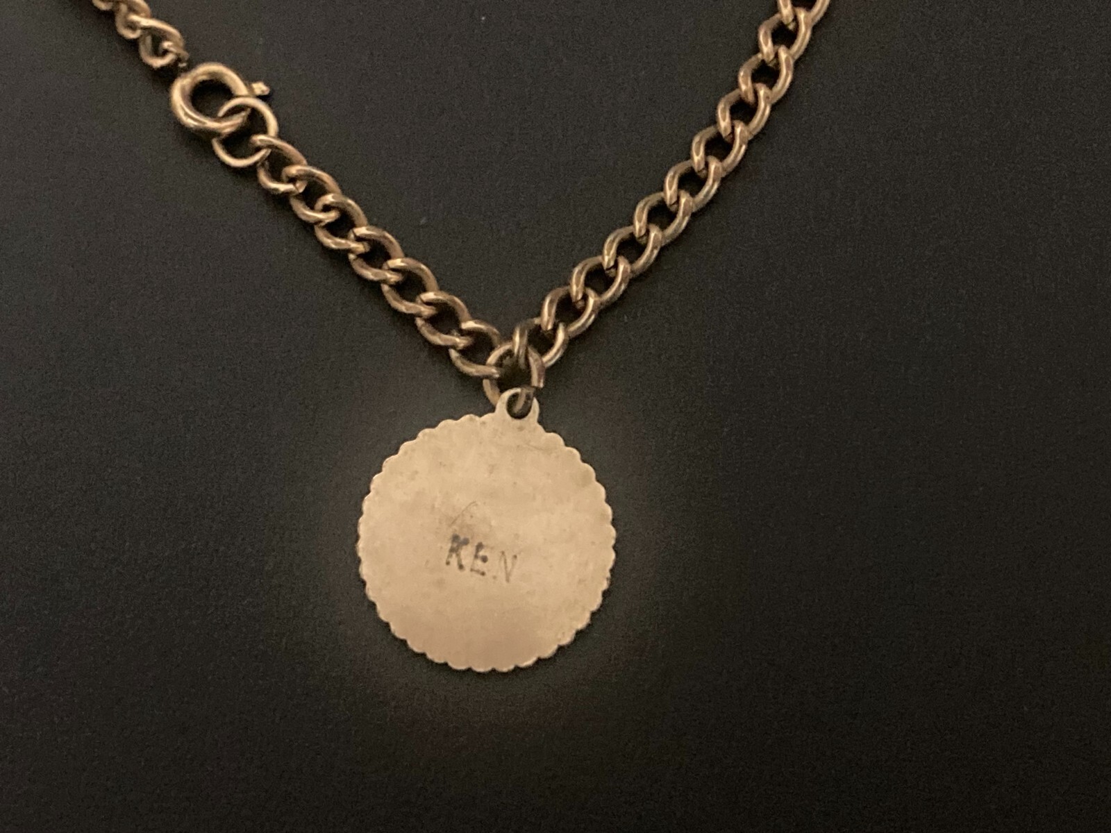 Signed KEN Gold Tone Double Interlocking Heart Sw… - image 3