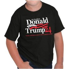 Donald Trump USA Presidential Election 2024 Youth Crewneck T Shirts Boy or Girl
