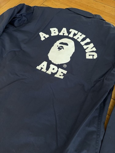 A Bathing Ape Bape College Coach Jacket Blue Size M - Picture 5 of 5