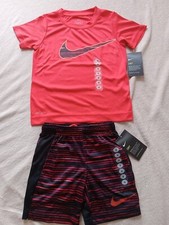 Nike Toddler Boy 2 Piece Dri-fit Sport Performance Shirt  Shorts Size 4 Orange
