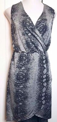 Summer Dress Slimming Tie Dye Wrap Grey 3X PINK CLOVE Plus Size 24