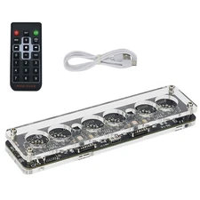 Nixie Tube Clock 6Digit IN-14 Desktop Clock Advanced W/Remote LED Colorful Light