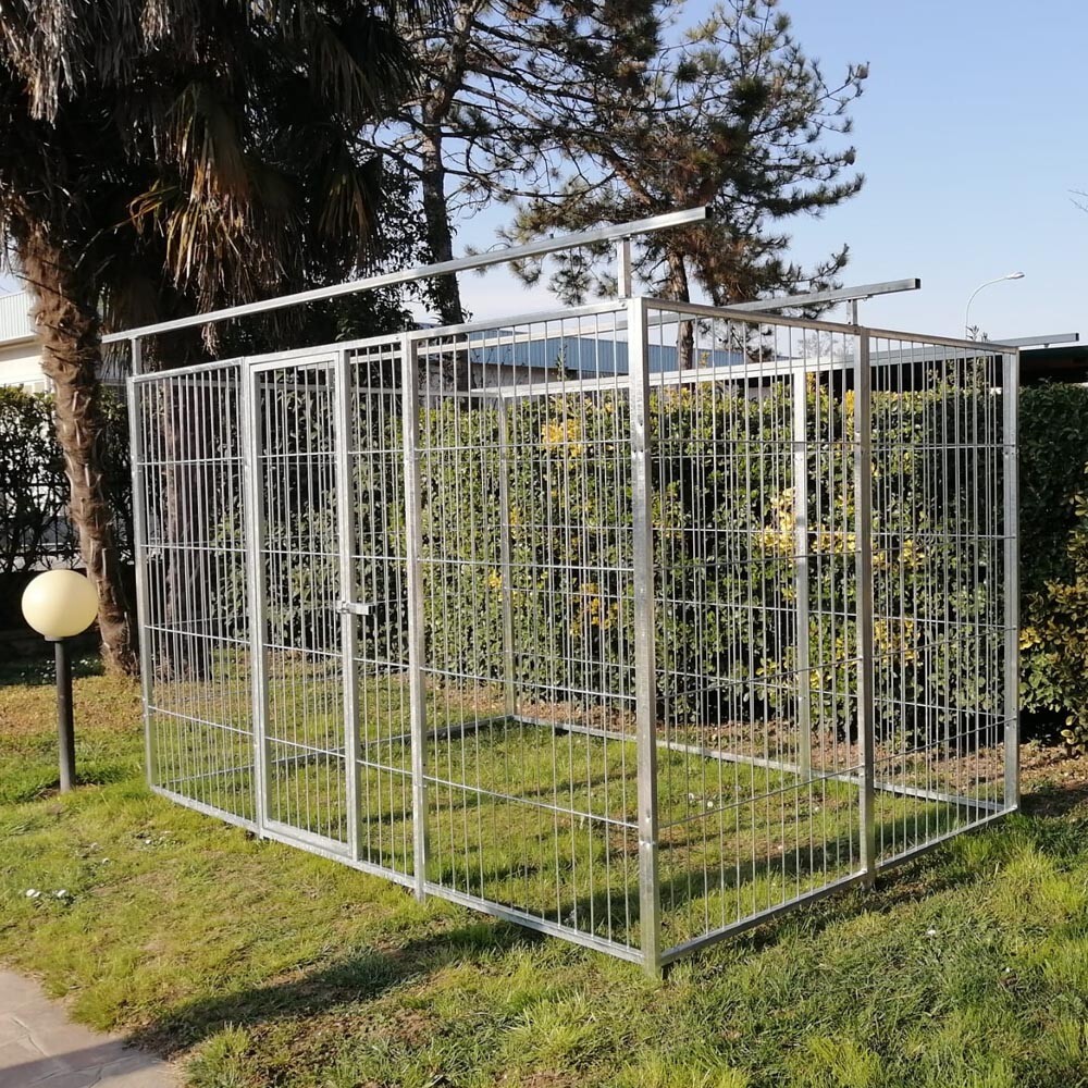 Box per Cani Predisposto alla Copertura Zincato a Caldo da 300x200xh180 Cm