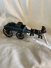 Vntg Cast Iron Billy Goat Pulling Express Cart