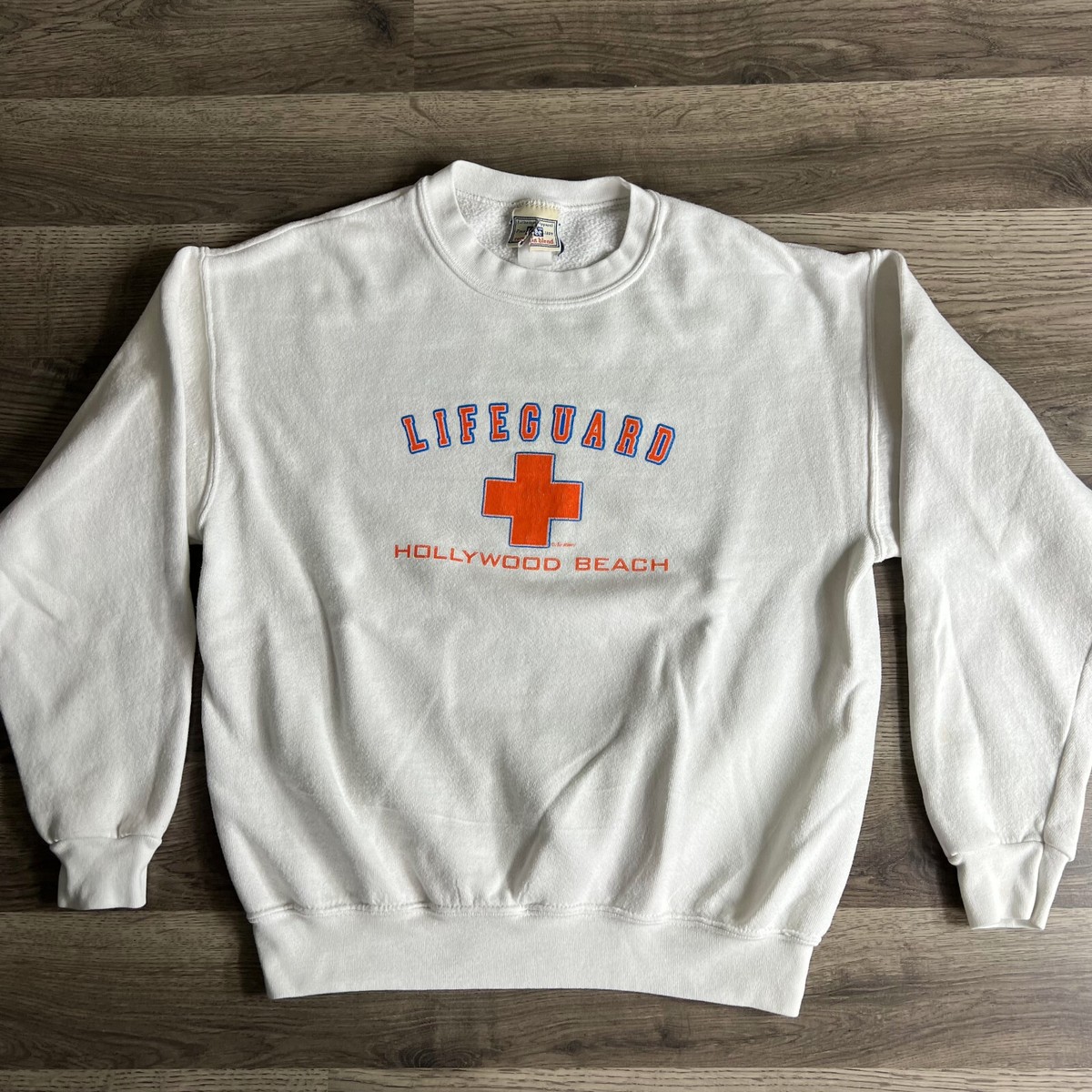 VTG Lifeguard Sweatshirt Fits Medium Hollywood Beach Ocean Florida