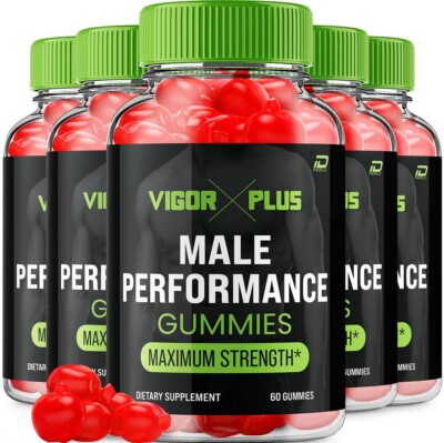 (5 Pack) Vigor Plus Gummies for Men-VigorPlus Maximum Performance, Daily Health
