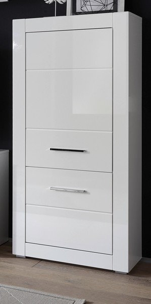 Highboard Kommode Schrank Weiß Hochglanz Wohn- Esszimmer MöBel 65X142 Cm Carrara-image