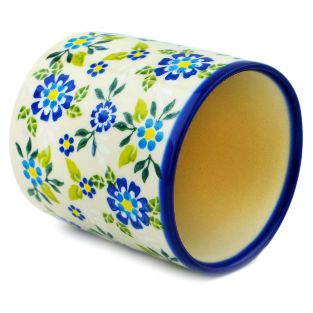 Polish Pottery Mug without a Handle 14 oz Forget-me-not Polish Pottery Mug without a Handle 14 oz Forget-me-not