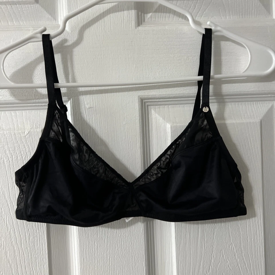 Sujetador BCBGeneration Mujer’s L Negro Inalámbrico Semi-Opaco Push-Up Bralette Correa Foto 2 de 4