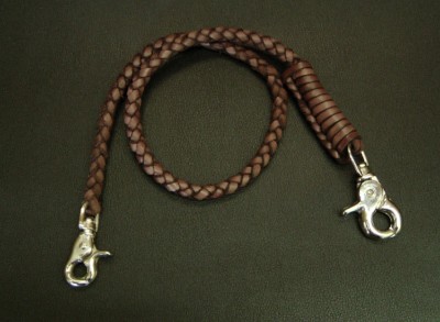 GELDBEUTELKETTE AUS LEDER ROT 8 mm BIKER HOSENKETTE WALLET CHAIN