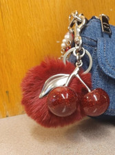 Cherry Keychain Resin Silver Charm Cute Handbag Accessories Key Chain