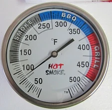 5" dial BBQ SEALED SS Thermometer Barbecue Smoker Temperature Gauge 4" stem 