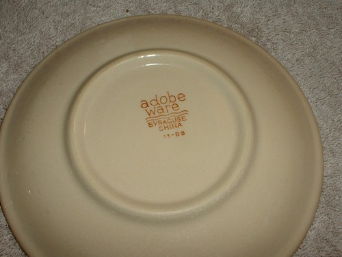 SYRACUSE CHINA PINE CONE PATTERN CUP AND SAUCER--Tan Colored - Picture 4 of 6