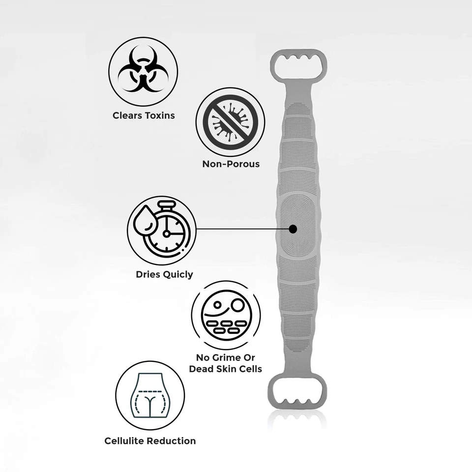 Fregador trasero de silicona para ducha, esponja corporal de baño. Limpiador trasero lavadora trasera Foto 4 de 4