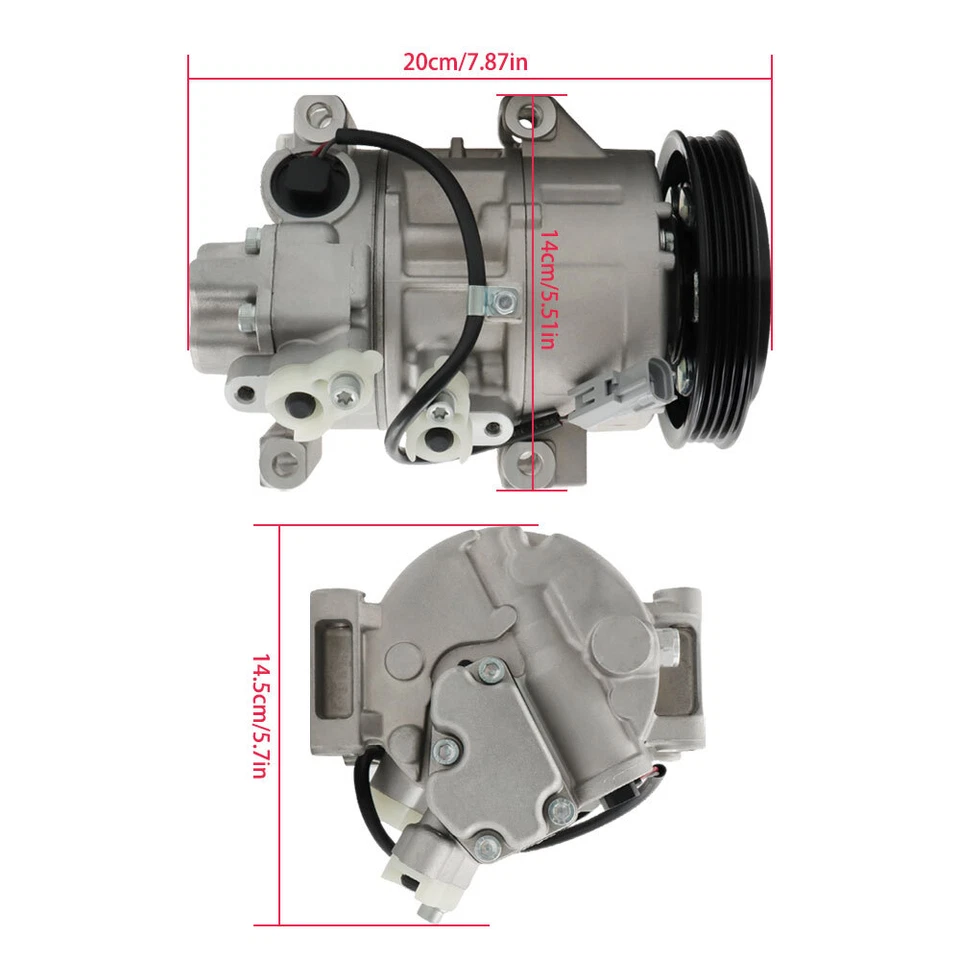 Compresor de aire acondicionado con embrague apto para Toyota Yaris 2006-2012 1,5 L 883105248 Foto 2 de 4