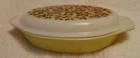 Pyrex Olive Split Divided Oval 1.5 Qt Casserole Dish with Lid Vintage USA