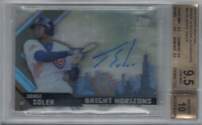 Beckett Gem Mint 9,5 2015 Topps High Tek Jorge Soler Bright Horizons SP Autogramm /50