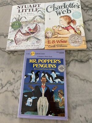 Newbery Honor Award Winners LOT 3 for 5+ year olds Charlotte's Web Mr. Popper's